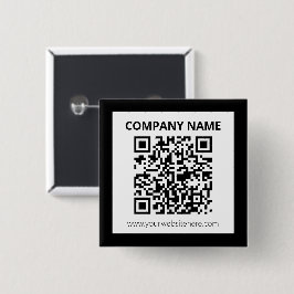 Bewerkbare QR-code & eenvoudig aanpasbaar ontwerp Vierkante Button 5,1 Cm