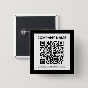 Bewerkbare QR-code & eenvoudig aanpasbaar ontwerp Vierkante Button 5,1 Cm