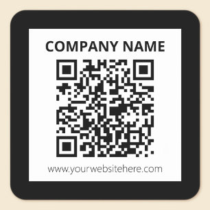 Bewerkbare QR-code & eenvoudig aanpasbaar ontwerp Vierkante Sticker