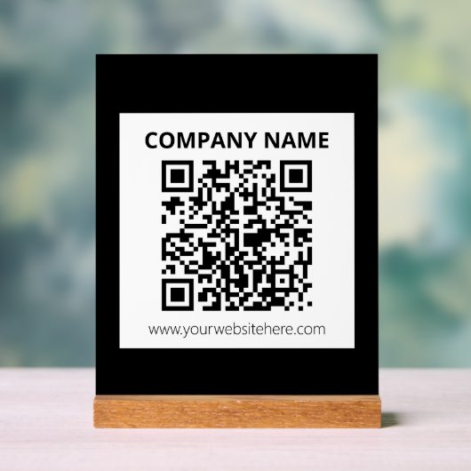Bewerkbare QR-code en eenvoudig ontwerp Acryl Bord (Neutraal)