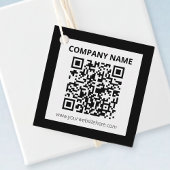 Bewerkbare QR-code en eenvoudig ontwerp Bedankjes Labels