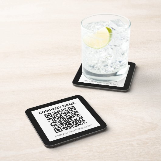 Bewerkbare QR-code en eenvoudig ontwerp Bier Onderzetter (Rechterzijde)