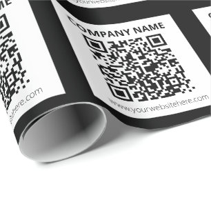 Bewerkbare QR-code en eenvoudig  ontwerp Cadeaupapier