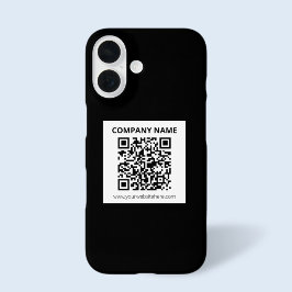 Bewerkbare QR-code en eenvoudig ontwerp iPhone 16 Hoesje