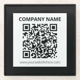 Bewerkbare QR-code en eenvoudig ontwerp Glazen Onderzetter
