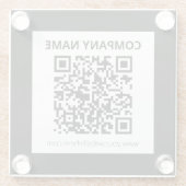 Bewerkbare QR-code en eenvoudig  ontwerp Glazen Onderzetter (Achterkant)