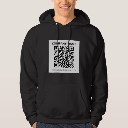 Bewerkbare QR-code en eenvoudig  ontwerp Hoodie (Voorkant)
