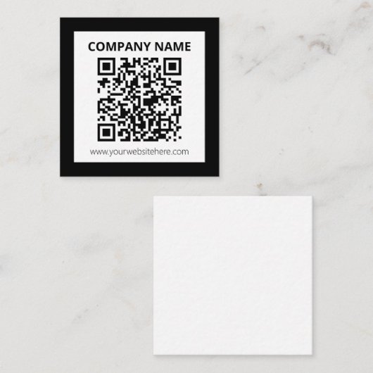 Bewerkbare QR-code en eenvoudig ontwerp Informatiekaartje (Voorkant / Achterkant)