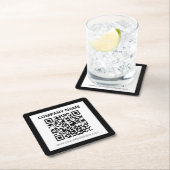 Bewerkbare QR-code en eenvoudig  ontwerp Kartonnen Onderzetters (Insitu)