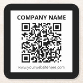 Bewerkbare QR-code en eenvoudig  ontwerp Kartonnen Onderzetters (Voorkant)