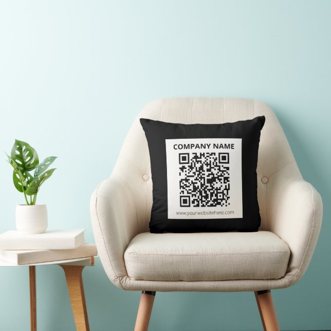Bewerkbare QR-code en eenvoudig  ontwerp Kussen (Stoel)