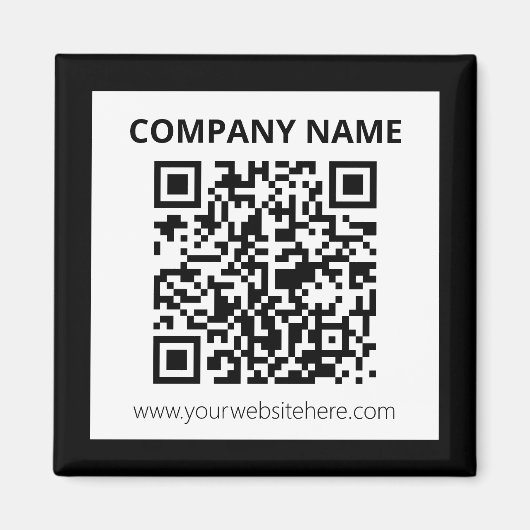 Bewerkbare QR-code en eenvoudig  ontwerp Magneet (Voorkant)