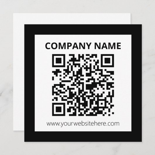 Bewerkbare QR-code en eenvoudig ontwerp Notitiekaartje (Voorkant / Achterkant)