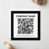 Bewerkbare QR-code en eenvoudig ontwerp Notitiekaartje (Voorkant / Achterkant in situ)