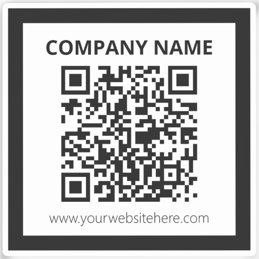 Bewerkbare QR-code en eenvoudig  ontwerp Sticker (Voorkant)