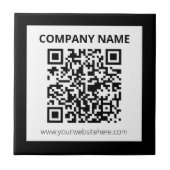 Bewerkbare QR-code en eenvoudig  ontwerp Tegeltje (Voorkant)