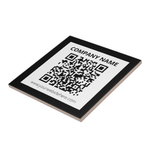 Bewerkbare QR-code en eenvoudig  ontwerp Tegeltje
