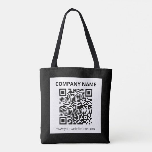 Bewerkbare QR-code en eenvoudig ontwerp Tote Bag (Achterkant)