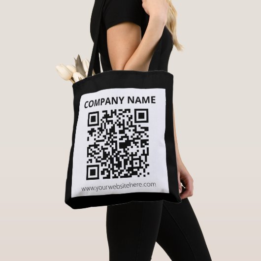 Bewerkbare QR-code en eenvoudig ontwerp Tote Bag (Dichtbij)