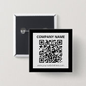 Bewerkbare QR-code en eenvoudig ontwerp Vierkante Button 5,1 Cm (Voorkant /achterkant)