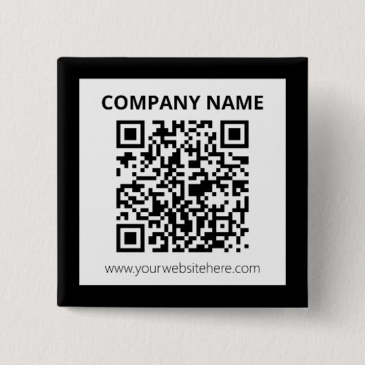 Bewerkbare QR-code en eenvoudig ontwerp Vierkante Button 5,1 Cm (Voorkant)