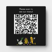 Bewerkbare QR-code en Logo-menuplaque Fotoplaat (Voorkant)