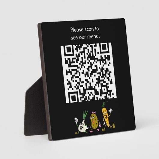 Bewerkbare QR-code en Logo-menuplaque Fotoplaat (Voorkant)