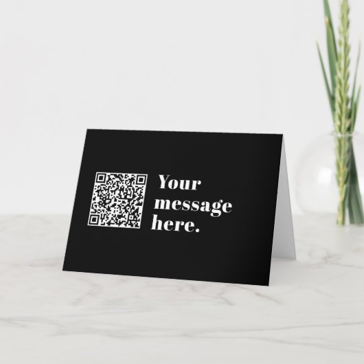 Bewerkbare QR-code en retro-modernetekst Kaart (Voorkant)