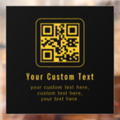 Bewerkbare QR-code en tekstsjabloon | Zwart en gou Raamsticker (Vel 2)