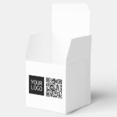 Bewerkbare QR-code en uw zakelijke Logo of Afbeeld Bedankdoosjes (Geopend)