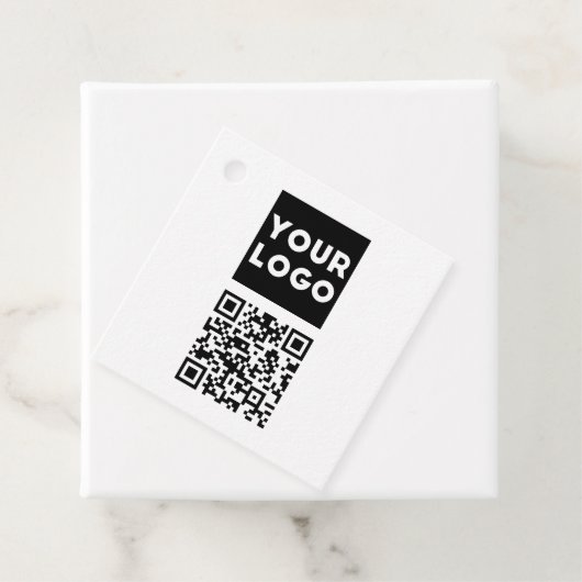 Bewerkbare QR-code en uw zakelijke Logo of Afbeeld Bedankjes Labels (In situ)