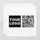 Bewerkbare QR-code en uw zakelijke Logo of Afbeeld Bedankkaart (Voorkant / Achterkant)