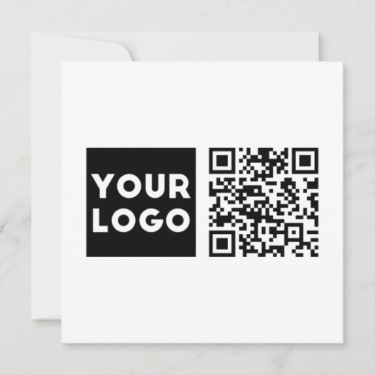 Bewerkbare QR-code en uw zakelijke Logo of Afbeeld Bedankkaart (Voorkant)
