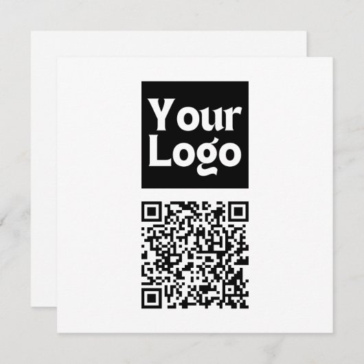 Bewerkbare QR-code en uw zakelijke Logo of Afbeeld Bedankkaart (Voorkant / Achterkant)