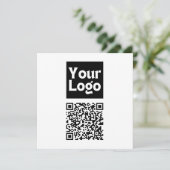 Bewerkbare QR-code en uw zakelijke Logo of Afbeeld Bedankkaart (Staand voorkant)