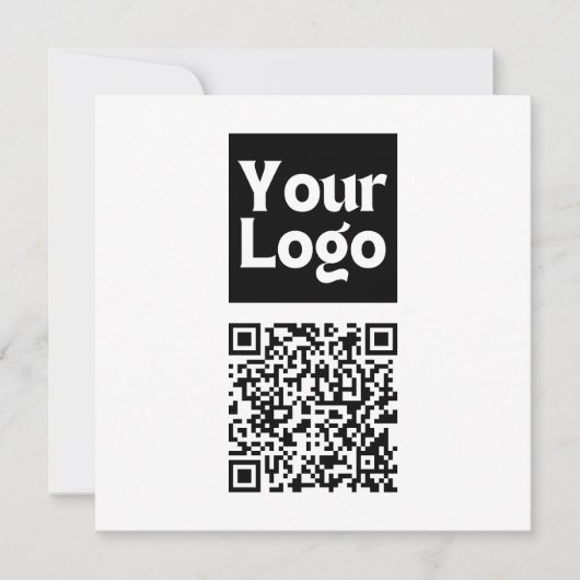 Bewerkbare QR-code en uw zakelijke Logo of Afbeeld Bedankkaart (Voorkant)
