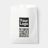 Bewerkbare QR-code en uw zakelijke Logo of Afbeeld Bedankzakje (Voorkant)