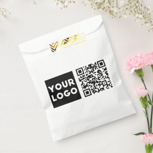 Bewerkbare QR-code en uw zakelijke Logo of Afbeeld Bedankzakje (Gezegeld)