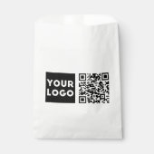Bewerkbare QR-code en uw zakelijke Logo of Afbeeld Bedankzakje (Voorkant)