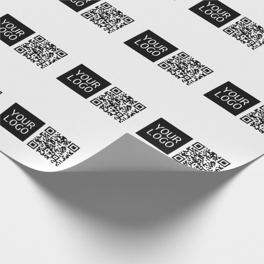 Bewerkbare QR-code en uw zakelijke Logo of Afbeeld Cadeaupapier (Hoek)