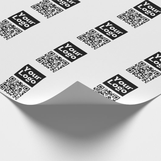 Bewerkbare QR-code en uw zakelijke Logo of Afbeeld Cadeaupapier (Hoek)