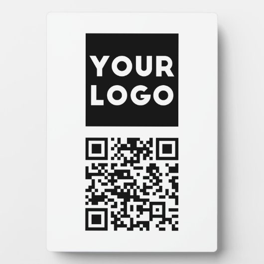 Bewerkbare QR-code en uw zakelijke Logo of Afbeeld Fotoplaat (voorkant)