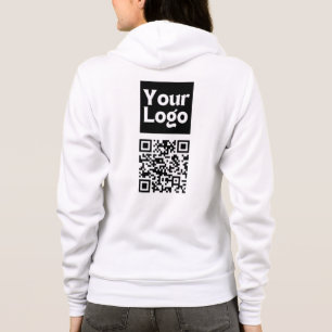 Bewerkbare QR-code en uw zakelijke Logo of Afbeeld Hoodie