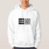 Bewerkbare QR-code en uw zakelijke Logo of Afbeeld Hoodie (Voorkant)