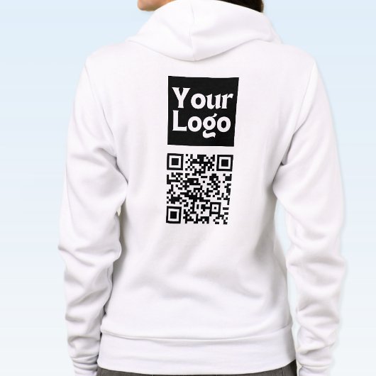 Bewerkbare QR-code en uw zakelijke Logo of Afbeeld Hoodie