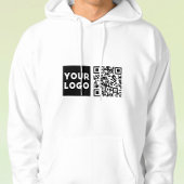 Bewerkbare QR-code en uw zakelijke Logo of Afbeeld Hoodie