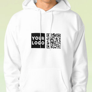Bewerkbare QR-code en uw zakelijke Logo of Afbeeld Hoodie