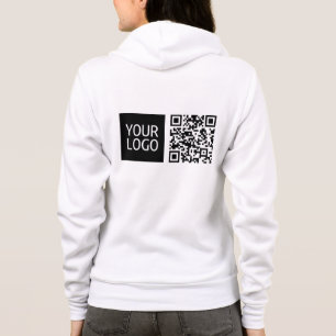Bewerkbare QR-code en uw zakelijke Logo of Afbeeld Hoodie
