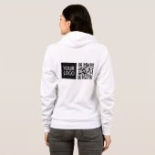 Bewerkbare QR-code en uw zakelijke Logo of Afbeeld Hoodie (Achterkant volledig)