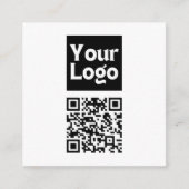 Bewerkbare QR-code en uw zakelijke Logo of Afbeeld Informatiekaartje (Voorkant)